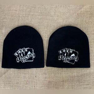 Set of 2 | Baby Child | Rock & Republic Black Beanies | Y2K | Like New
